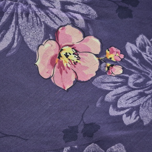 Purple Floral Ruffle-Trim Women’s Dress - Picture 6 of 10